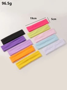 10 cái/bộ băng đô trơn cho trẻ em, nhiều màu - Nhiều màu - Xem 6