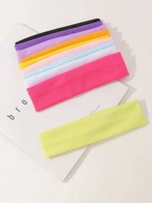 10 cái/bộ băng đô trơn cho trẻ em, nhiều màu - Nhiều màu - Xem 7