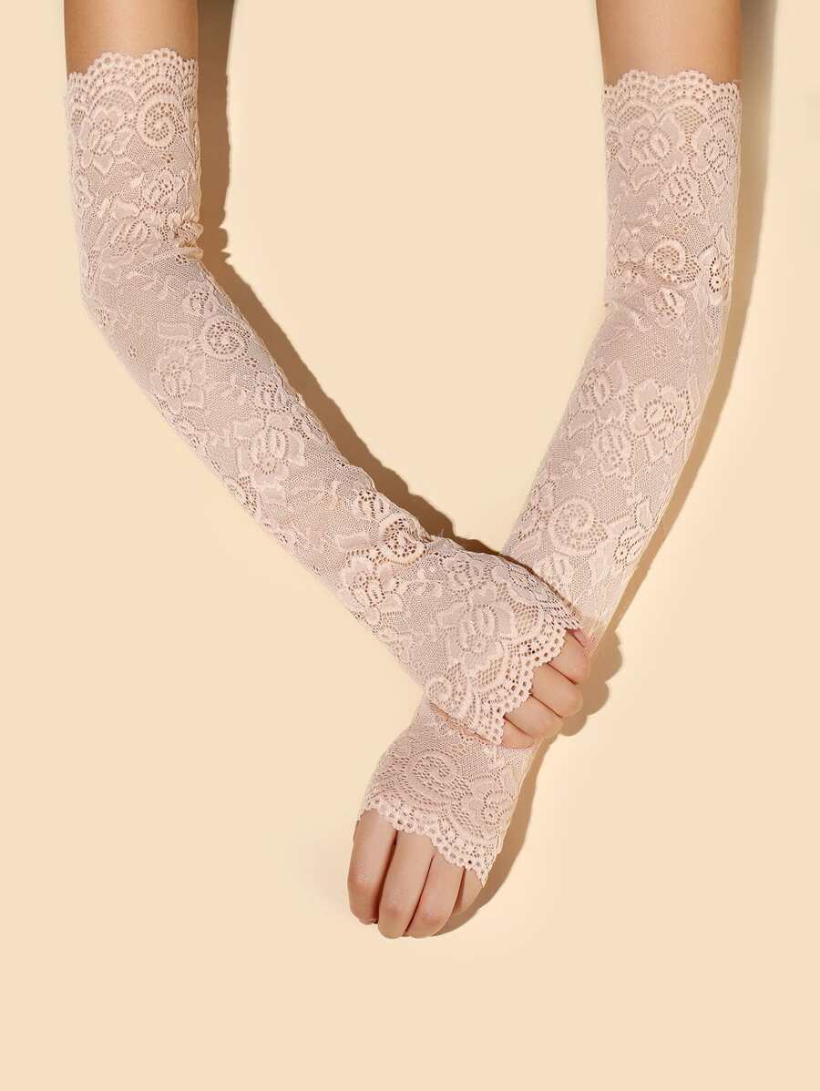 Tay áo họa tiết hoa thanh lịch - Màu be - Xem 1