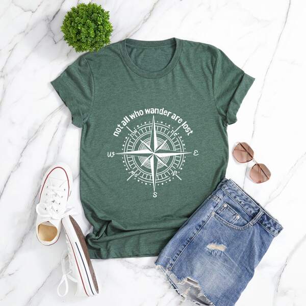 

Plus Slogan Graphic Tee, Green