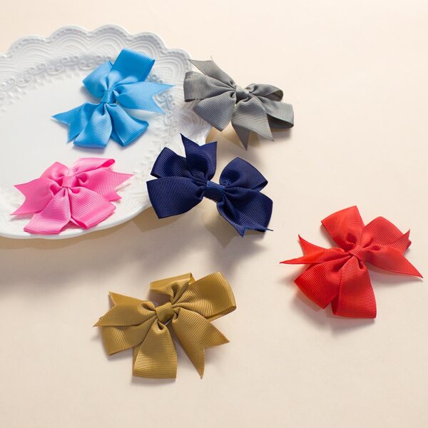 

6pcs Toddler Girls Bow Knot Hair Clip, Multicolor