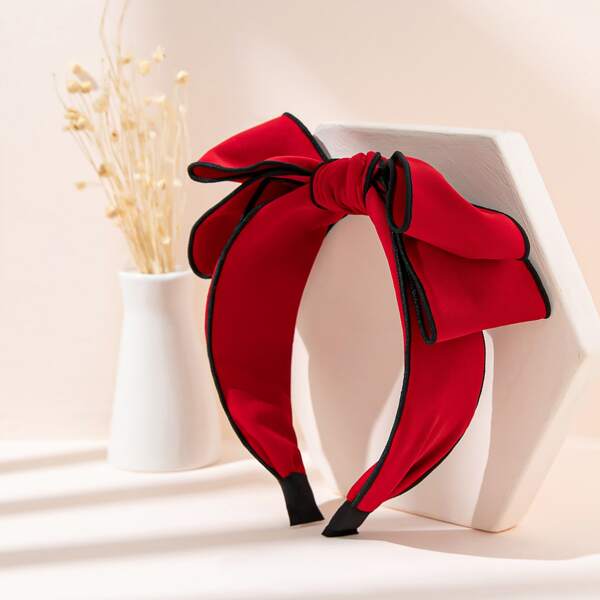 

Bow Knot Wide Headband, Red
