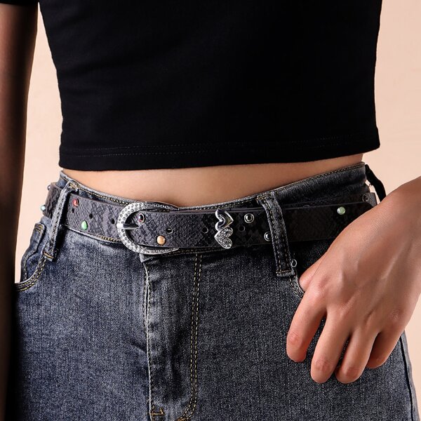 

Belt With Hole Punch, Grey