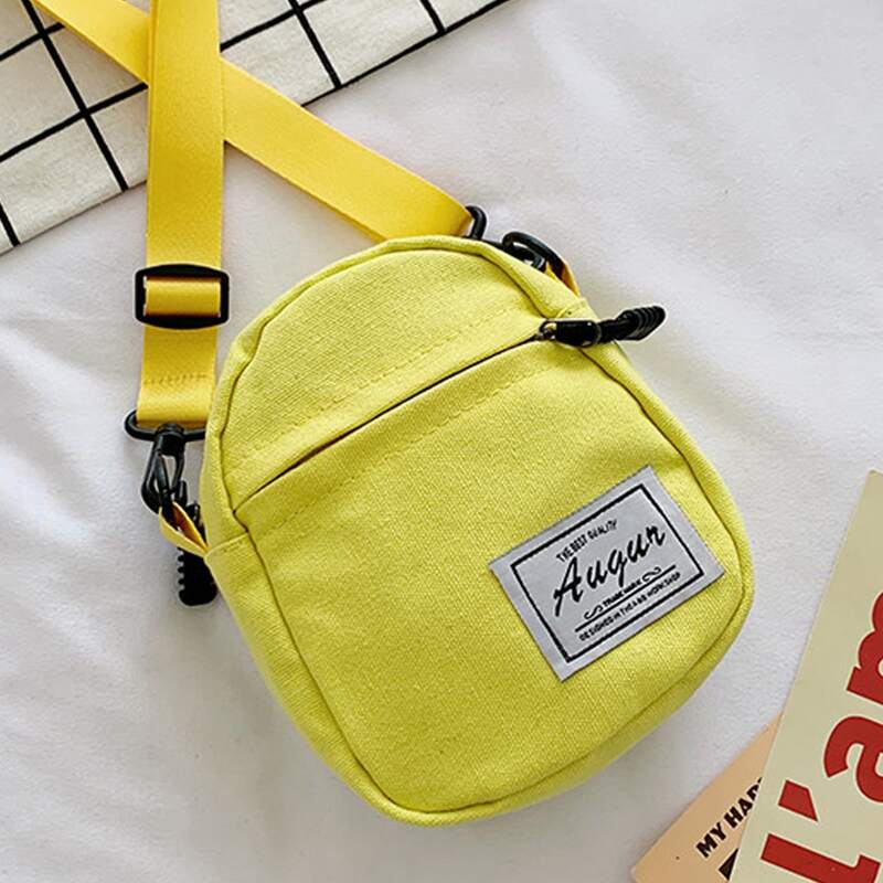 

Zip Front Canvas Crossbody Bag, Yellow