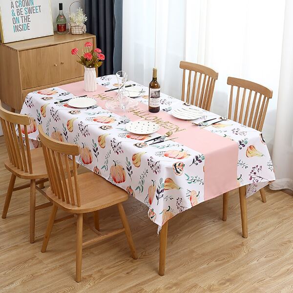 

Pumpkin Print Tablecloth, Multicolor