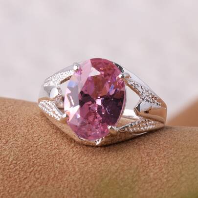 Oval Cubic Zirconia Decor Ring