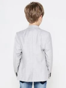 SOLOCOTE Niños Blazer con botón delantero - Gris Claro - Ver 2