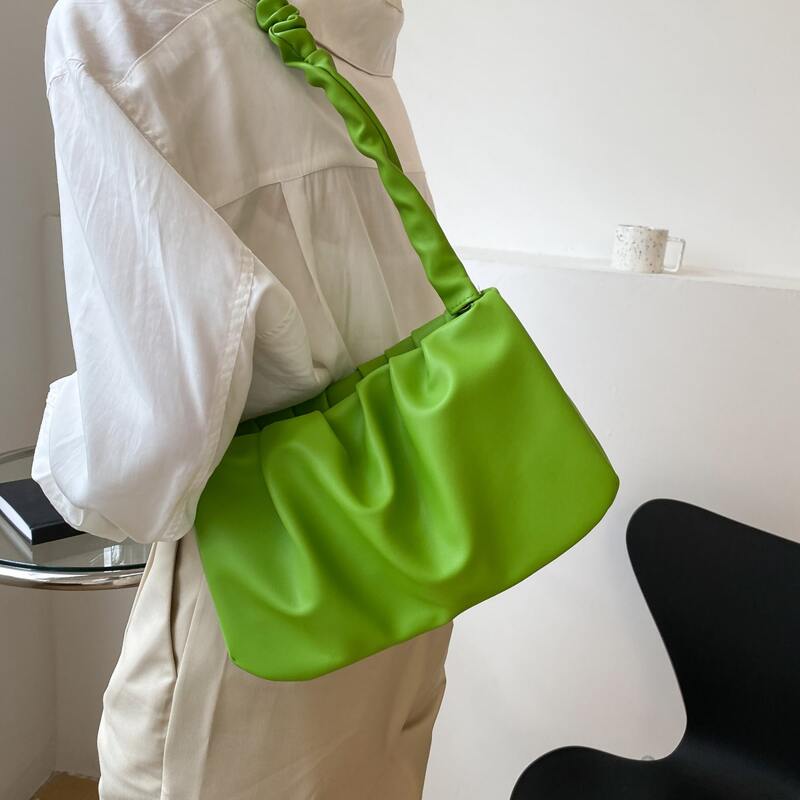 

Ruched Shoulder Bag, Green