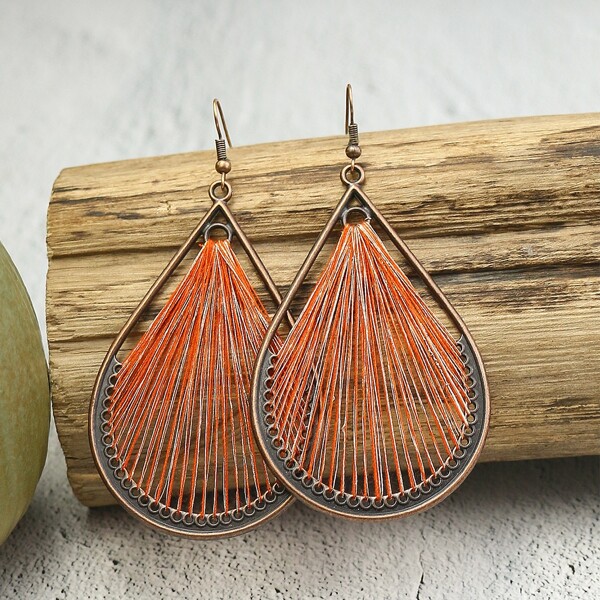 

Water Drop Earrings, Orange