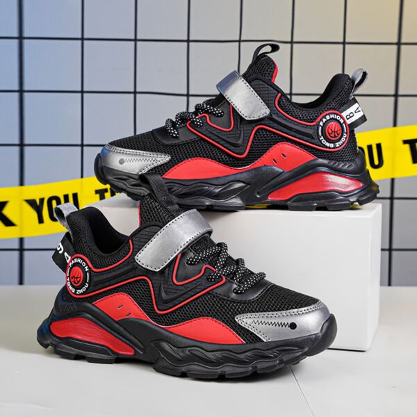 

Boys Colorblock Hook-and-Loop Sneakers, Black