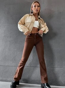 SHEIN Unity 格子拼接翻蓋口袋夾克