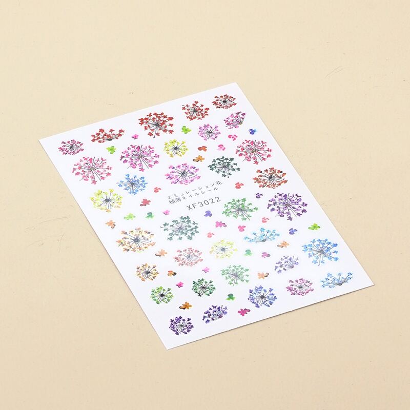 

1sheet Flower Pattern Nail Art Sticker, Multicolor