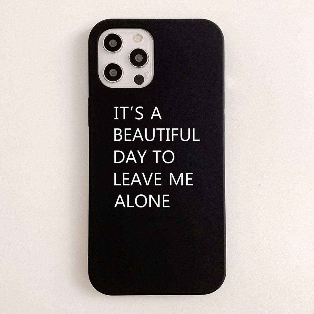 

Slogan Graphic Phone Case, Black and white