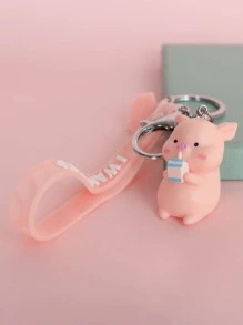 卡通豬吊墜鑰匙圈