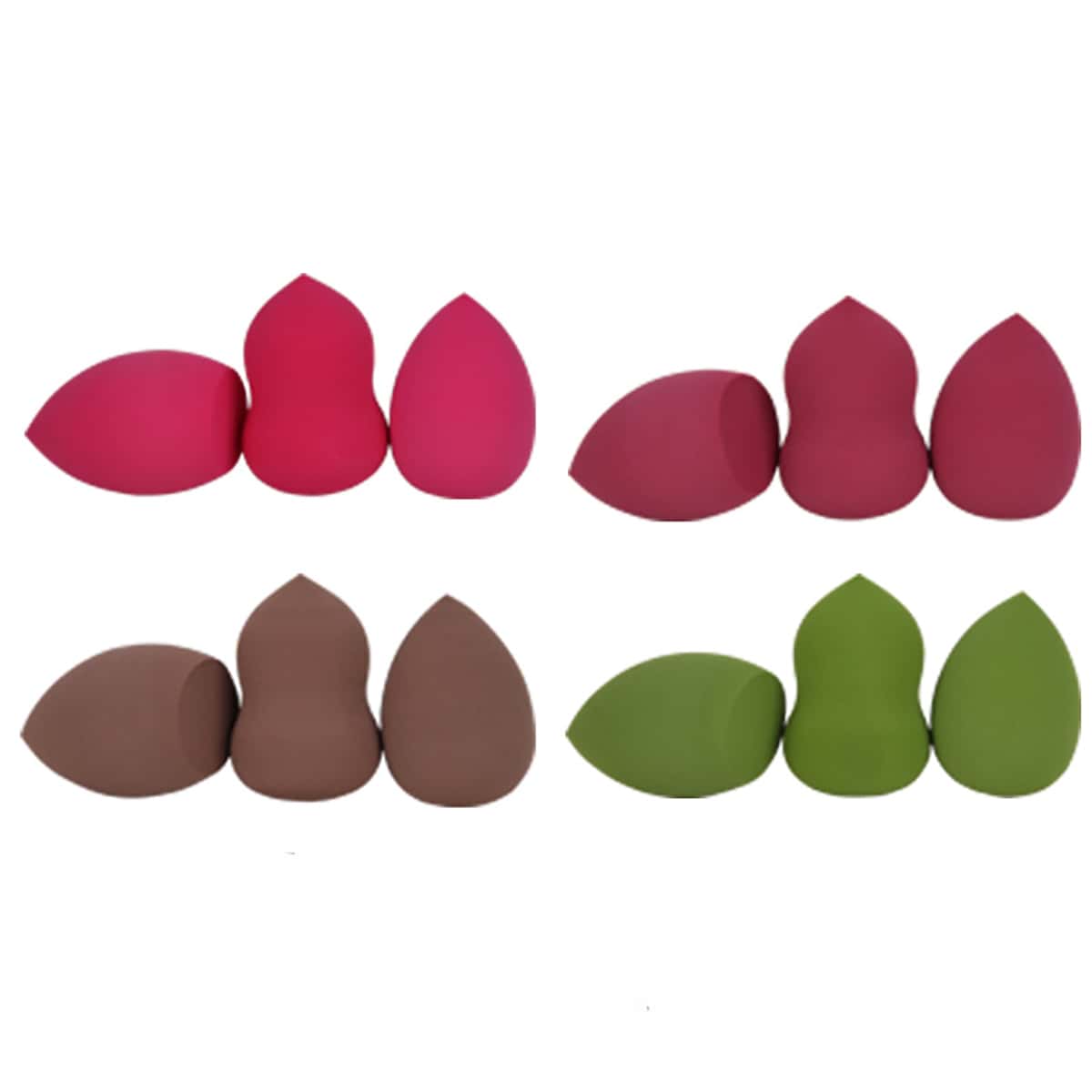 

3pcs Multi Shaped Makeup Sponge, Multicolor
