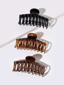 3 件套简单发夹，适合女孩日常发型休闲爪夹发夹发夹发夹发夹接发夹，学校用品，学院秋冬发饰，适合女士度假装扮 - 彩色 - 查看 1