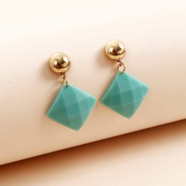 

Acrylic Geometric Drop Earrings, Mint blue