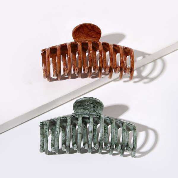 

2pcs Simple Hair Claw, Multicolor