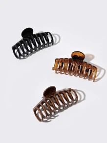 3 件套简单发夹，适合女孩日常发型休闲爪夹发夹发夹发夹发夹接发夹，学校用品，学院秋冬发饰，适合女士度假装扮 - 彩色 - 查看 3