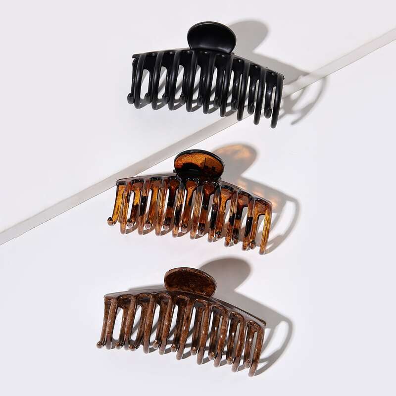 

3pcs Simple Hair Claw, Multicolor