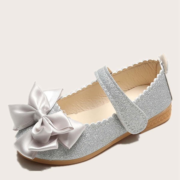 

Toddler Girls Bow Decor Flats, Silver