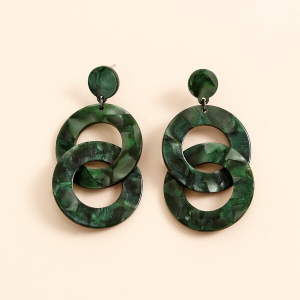 

Acrylic Chain Drop Earrings, Green