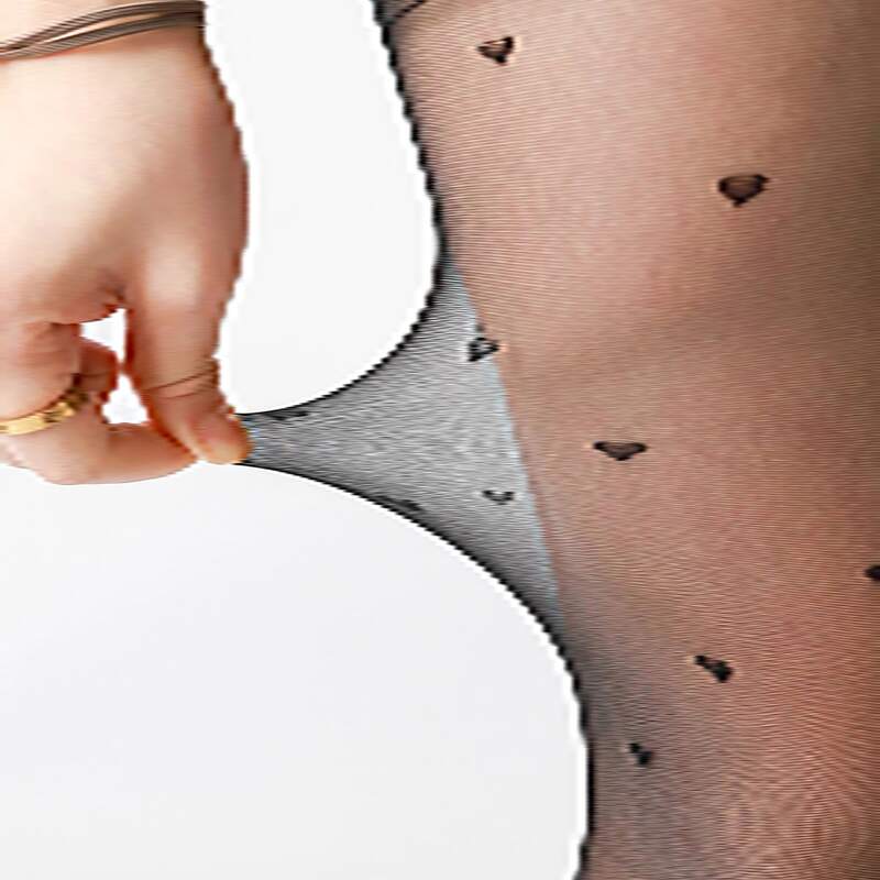 

Heart Pattern Tights, Black