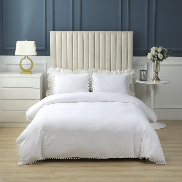 

Solid Color Duvet Cover Set Without Filler, White