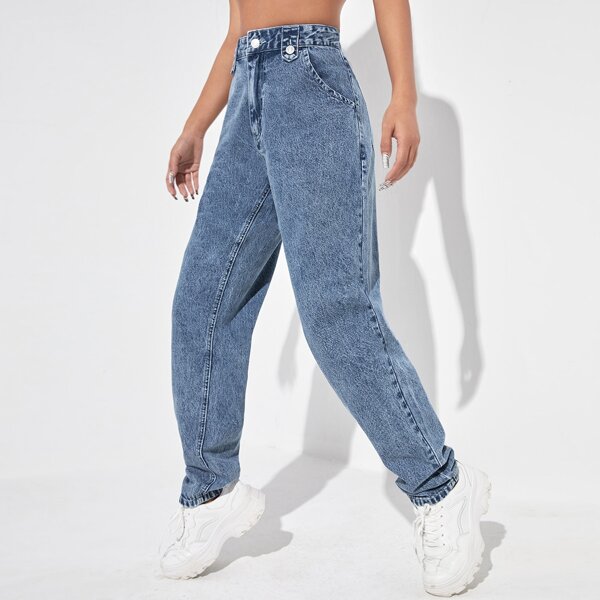 

Wide Leg Jeans, Medium wash
