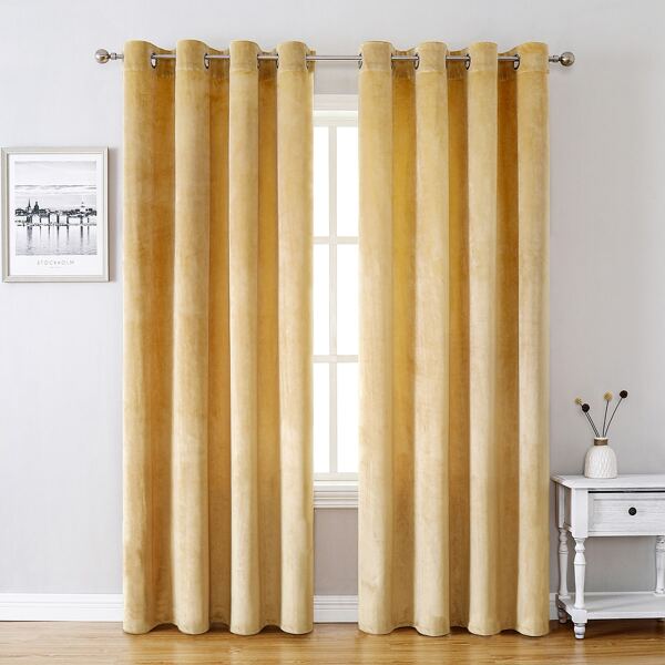 

Plain Single Panel Blackout Curtain, Beige