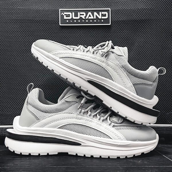 

Men Breathable Lace-up Front Skate Shoes, Grey