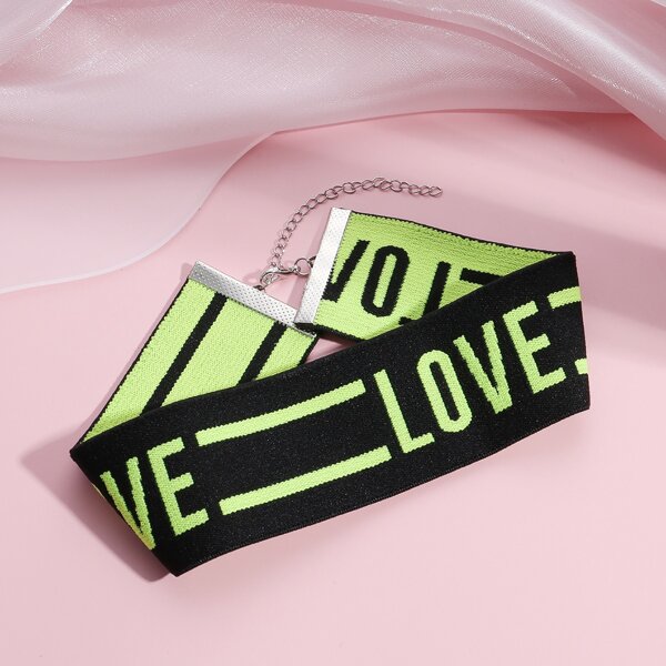 

Letter Graphic Choker, Multicolor