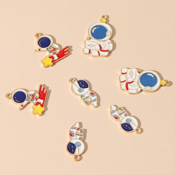 

7pcs Cartoon Astronaut DIY Jewelry Pendant, Multicolor