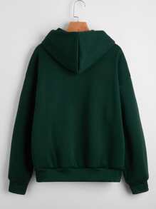 INAWLY sweat-shirt à capuche matelassé à zip et cordon de serrage, avec épaules tombantes, manches longues