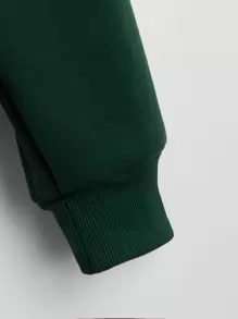 INAWLY sweat-shirt à capuche matelassé à zip et cordon de serrage, avec épaules tombantes, manches longues