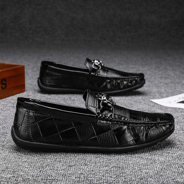 

Men Metal Decor Loafers, Black