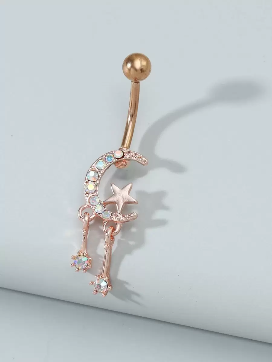 件新品玫瑰金肚臍穿孔 - 玫瑰金 - 查看 1