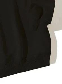 Plus Slogan Graphic Sweatshirt - Black - View 3