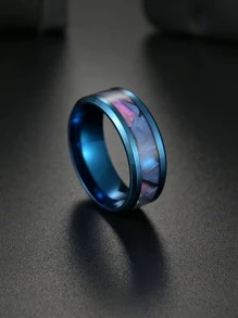 1 pieza Anillo de acero inoxidable de moda, unisex, adecuado para vacaciones y uso diario