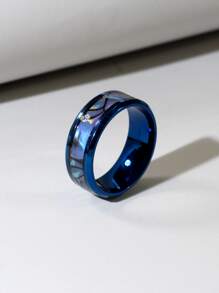 1 pieza Anillo de acero inoxidable de moda, unisex, adecuado para vacaciones y uso diario