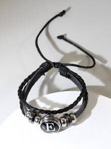 Hombres Pulsera con diseño de letra - Negro - Ver 2