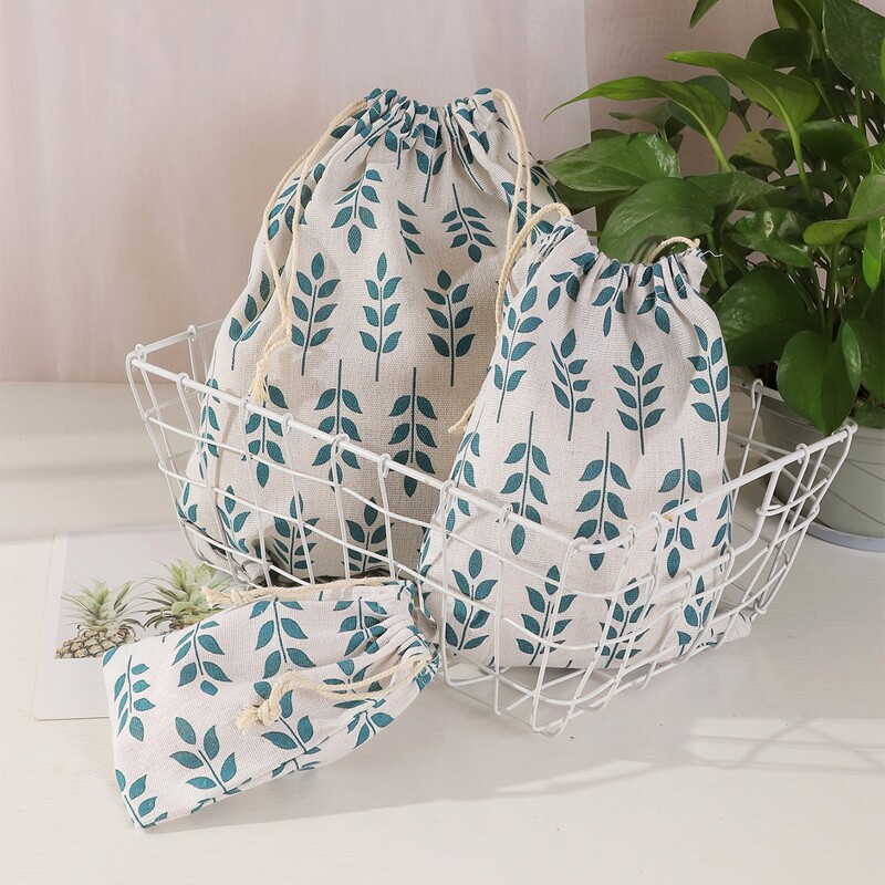 

3pcs Leaf Print Travel Storage Bag, Multicolor