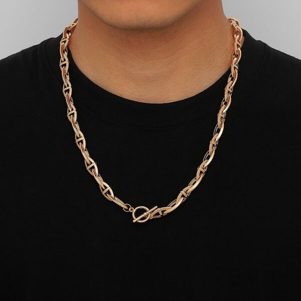 

Men Simple Chain Necklace, Gold
