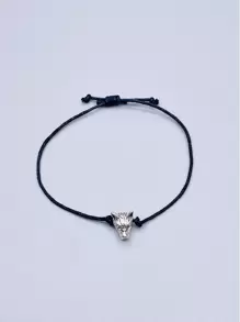 時尚流行男士動物頭裝飾手鍊，適合珠寶禮物和時尚外觀 - 復古銀色 - 查看 1