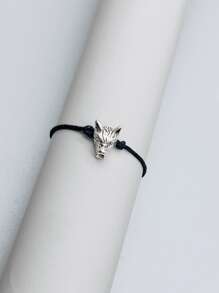 時尚流行男士動物頭裝飾手鍊，適合珠寶禮物和時尚外觀 - 復古銀色 - 查看 2