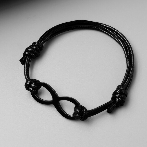 

Men Infinity Decor Bracelet, Black