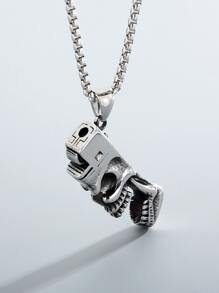 Men Stainless Steel Necklace Jewelry Gift For Men Fashionable - Silver - View 2