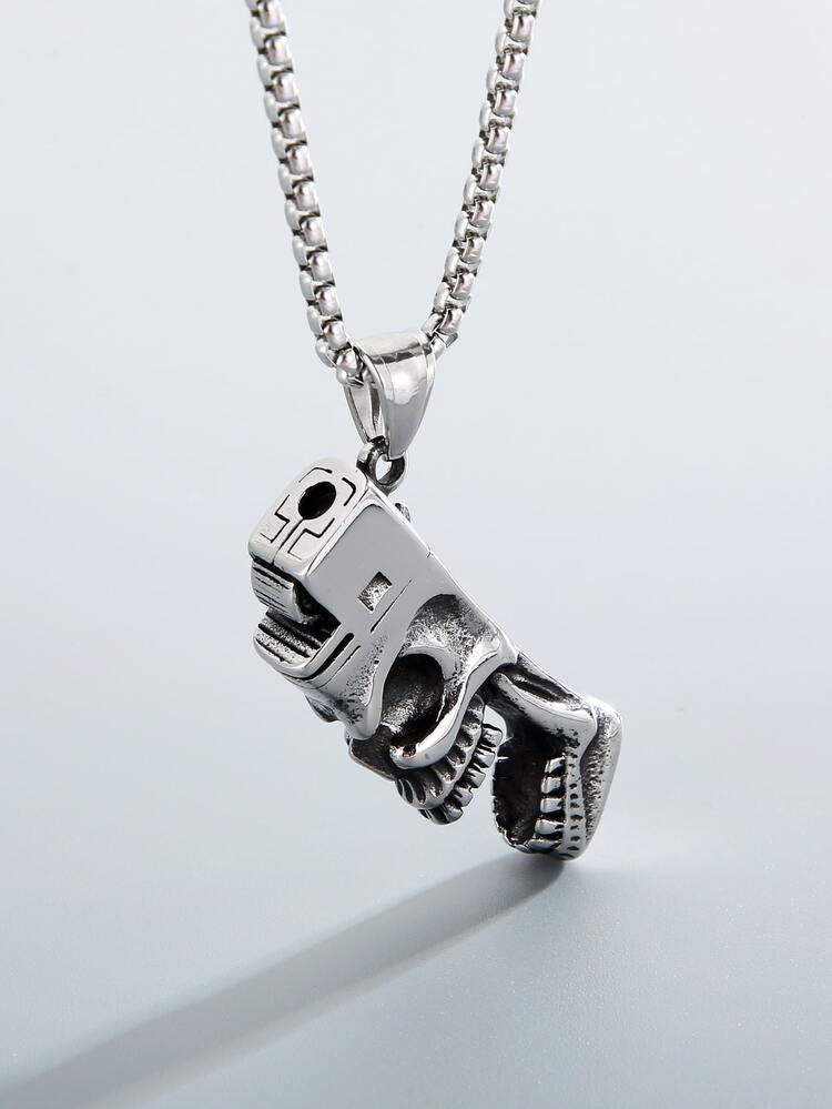 Men Stainless Steel Necklace Jewelry Gift For Men Fashionable - Silver - View 2