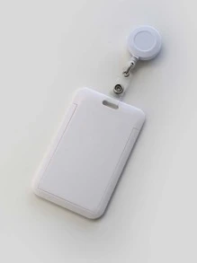 1pc Plain ID Card Holder - White - View 2