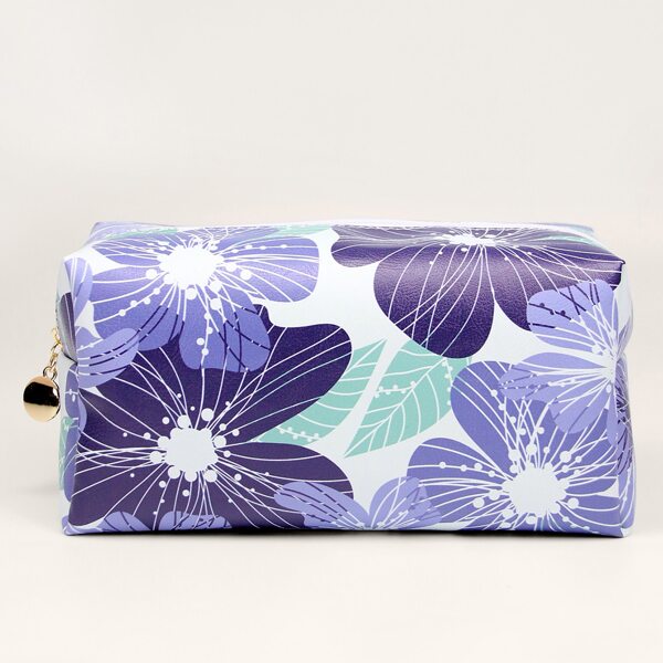 

Flower Painted Square Makeup Bag, Multicolor